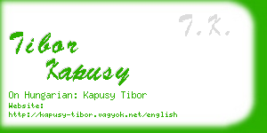 tibor kapusy business card